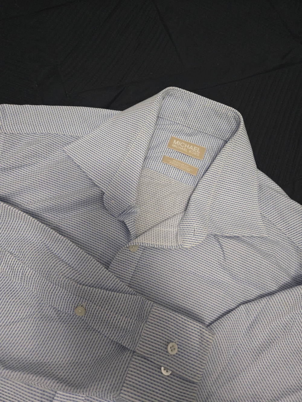 Michael Kors Men’s Blue Striped Dress Shirt Neck 15.5 33 Sleeve